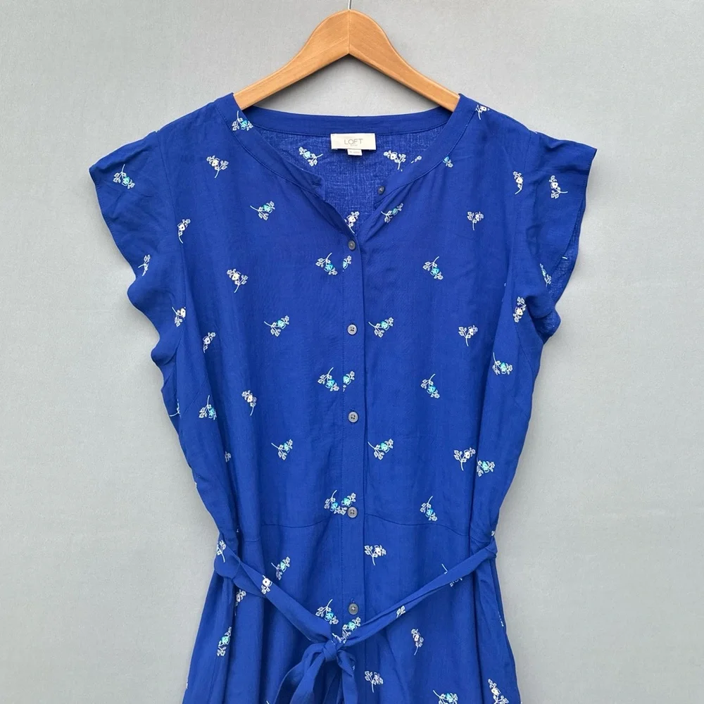 5 for$40 Loft Dress Women Size 16 Blue - Picture 3 of 7